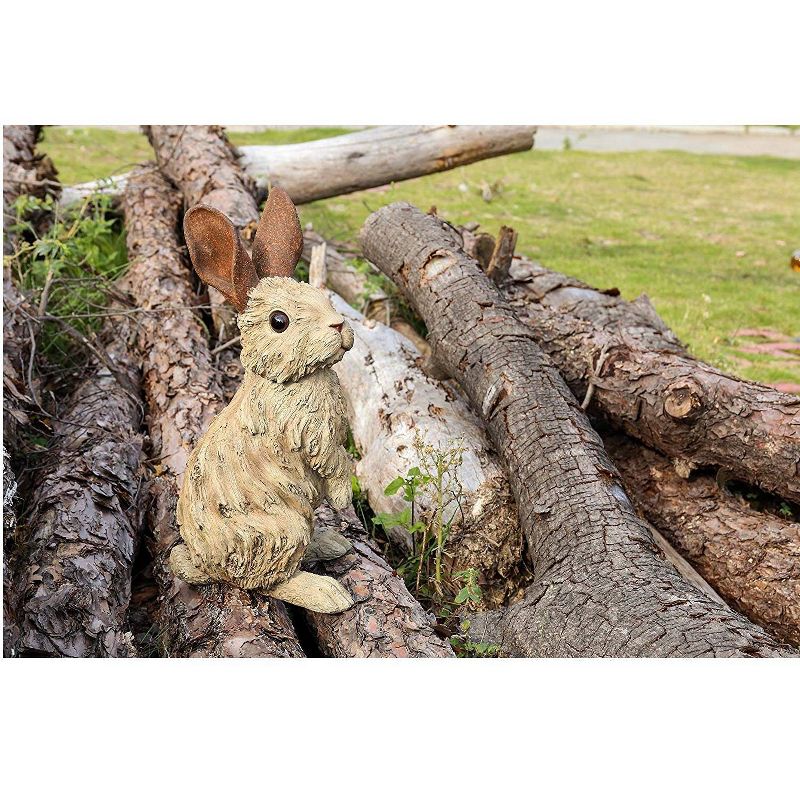 15" Wood Standing Rabbit Driftwood Outdoor Statue Brown - Hi-Line Gift