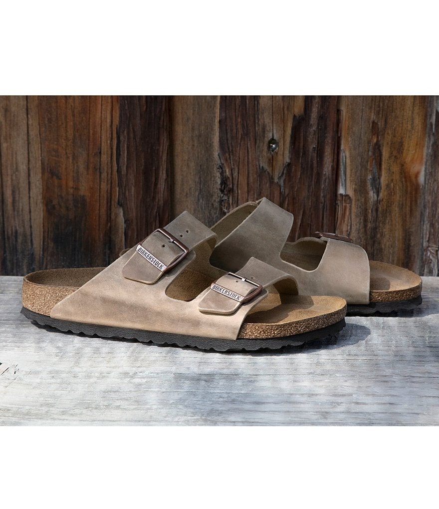 Birkenstock Arizona Men's Oiled Leather Soft Footbed Slip On Sandals