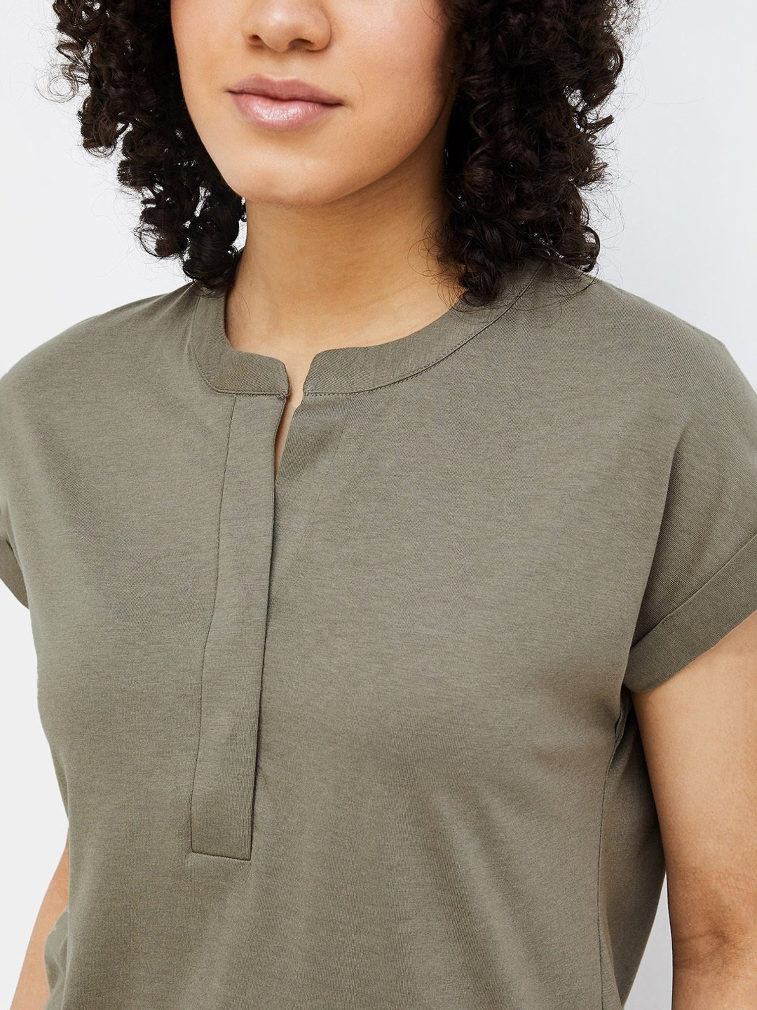 Fame Forever by Lifestyle Sage Green Regular Fit Top