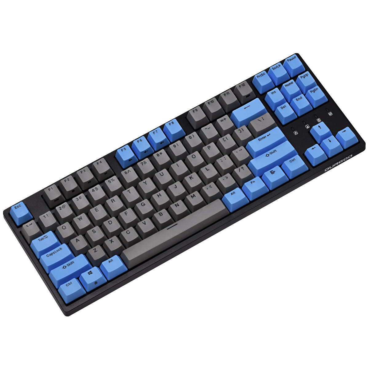 DURGOD Taurus K320 Mechanical Keyboard with Cherry MX Speed Silver Switch USB C Interface TKL 87-Key PBT Keycaps (Anti-Ghosting) for Office Typist and Gamer (Grey and Blue)
