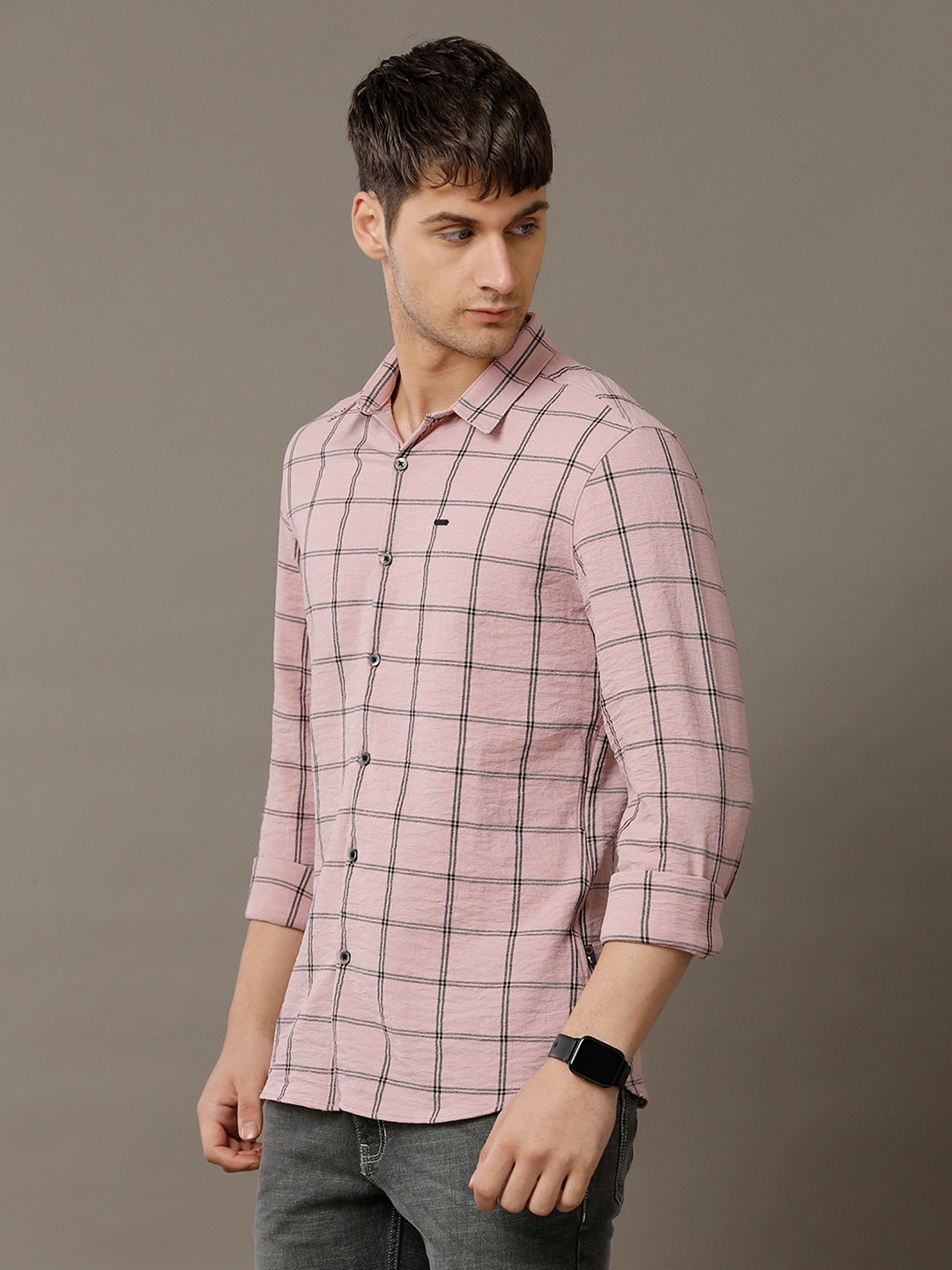 Identiti Pink Slim Fit Check Shirt