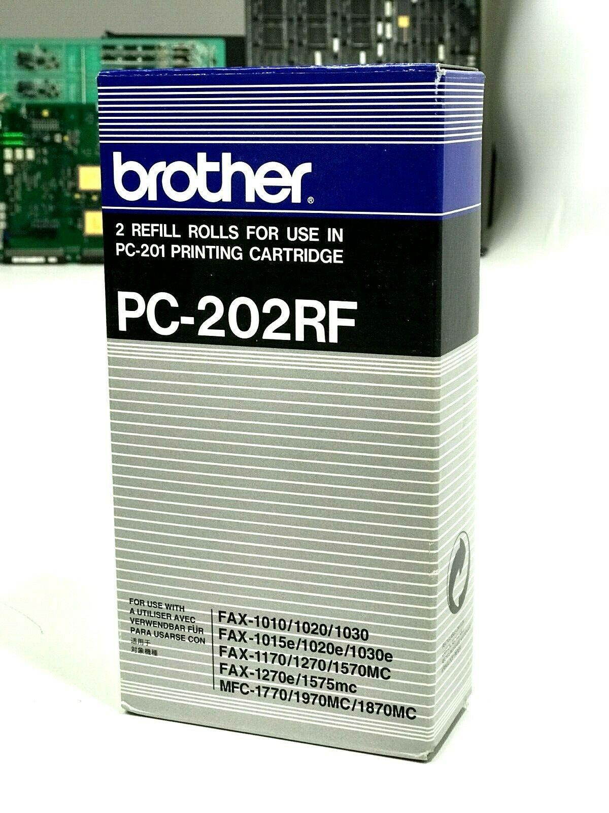 Brother 2 Pack Rolls PC-202RF Black Thermal Fax Ribbon Brother Printer PC-201