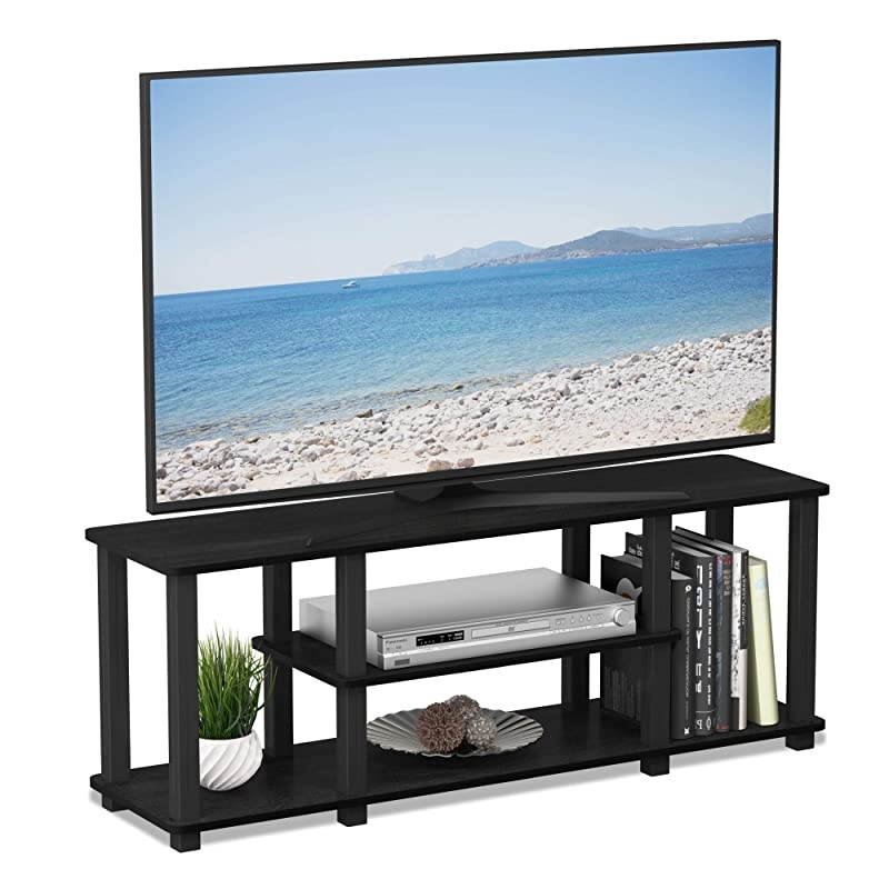 TurnSTube No Tools 3D 3Tier Entertainment TV Stands Square AmericanoBlack