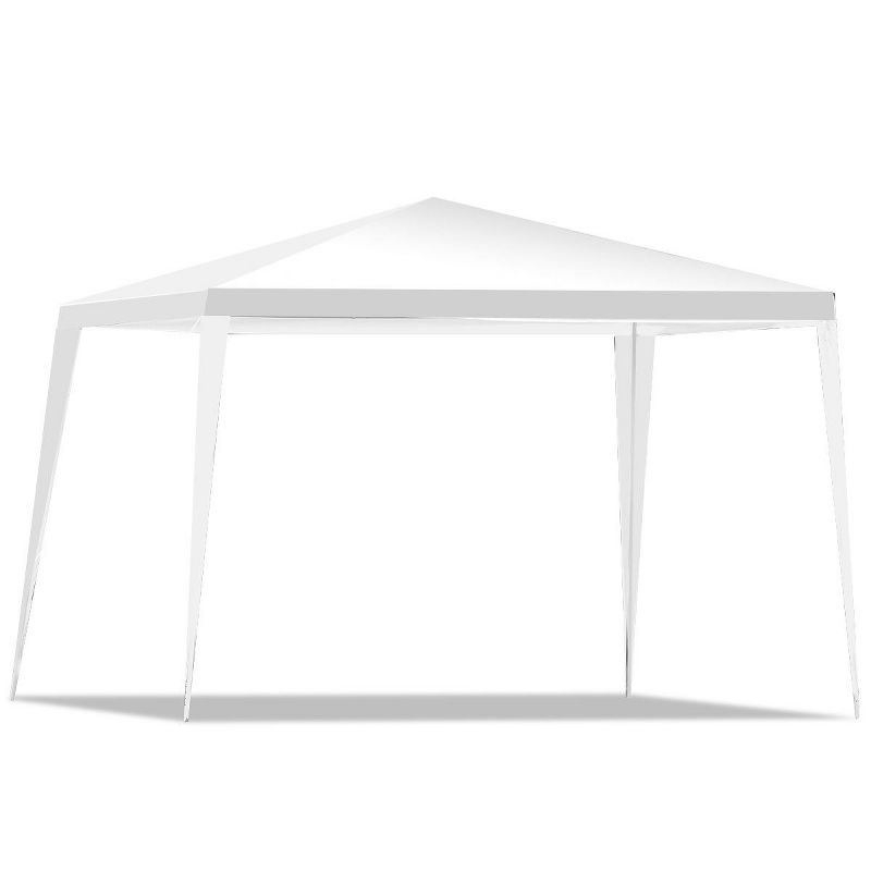 Costway Outdoor 2-Tier 10'x10' Gazebo Canopy Shelter Awning Tent Patio Garden Screw-free structure Brown