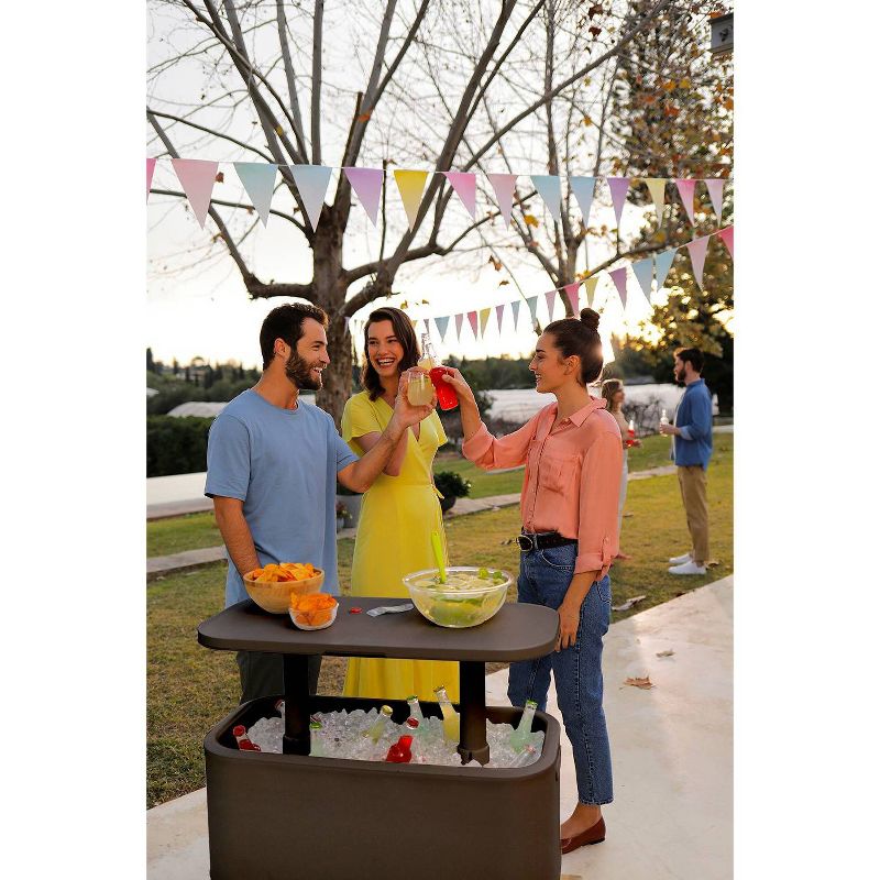 Breeze Bar Patio Beverage Cooler Bar Table - Brown - Keter