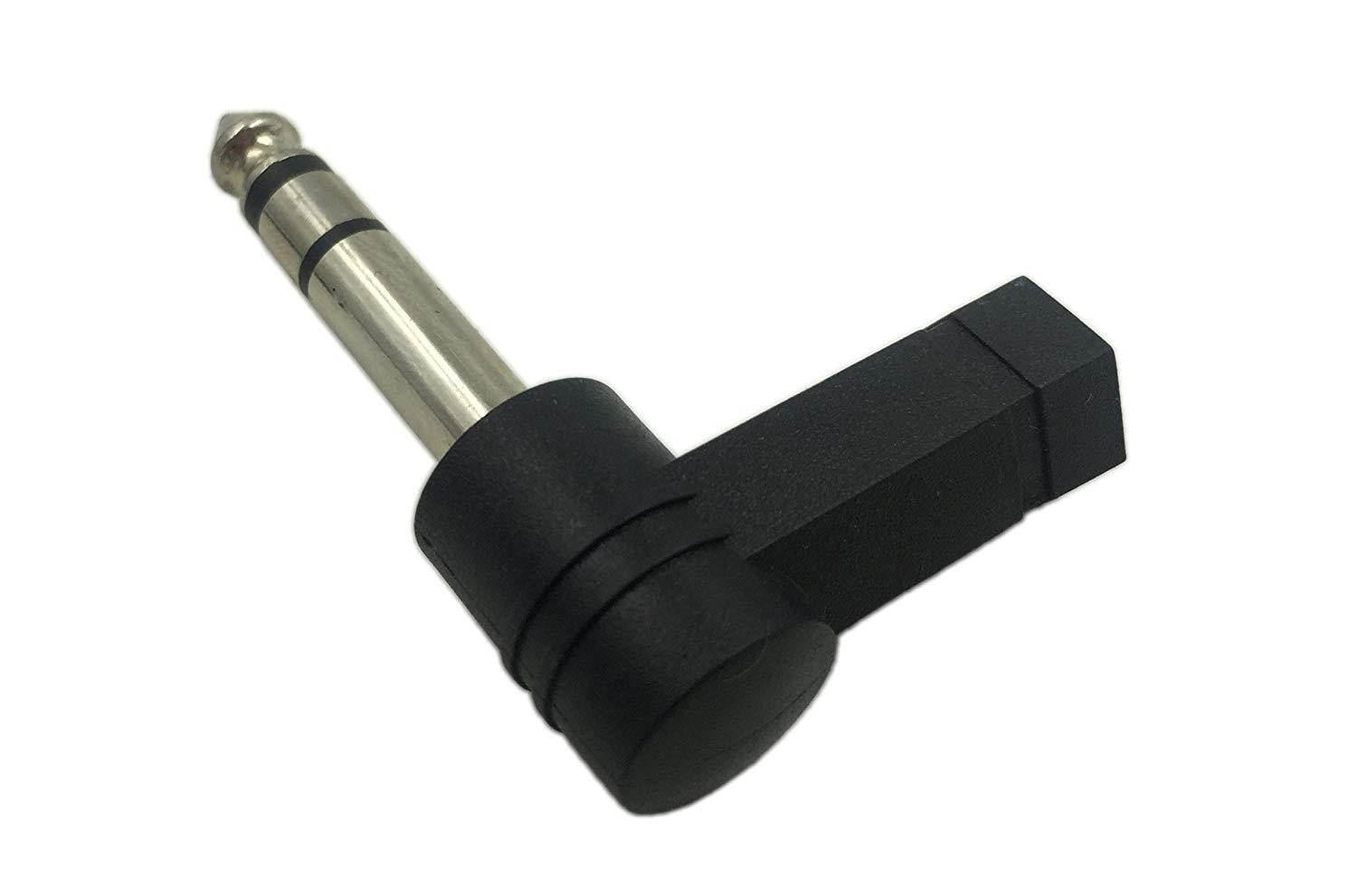 CERRXIAN 90 Degree 6.35mm 3 Pole Male to 3.5mm Female Stereo Headphone Audio Adapter Converter Connector(2-Pack)