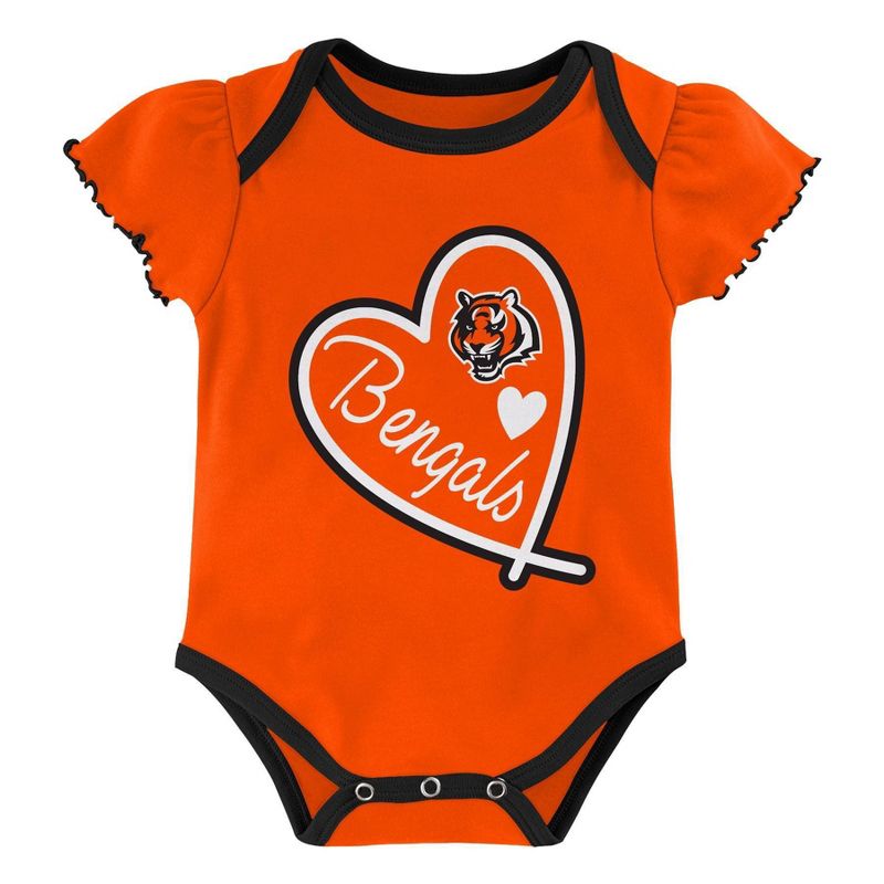 NFL Cincinnati Bengals Baby Girls' Newest Fan 3pk Bodysuit Set - 18M
