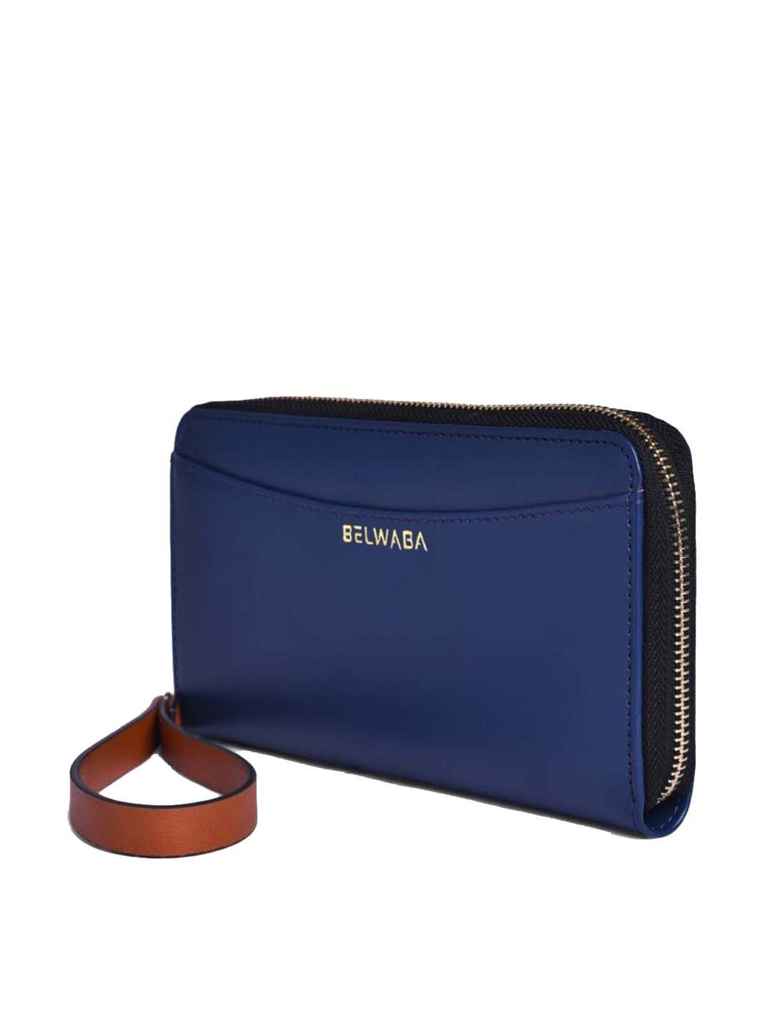 BELWABA Navy Solid Zip Around Wallet for Women