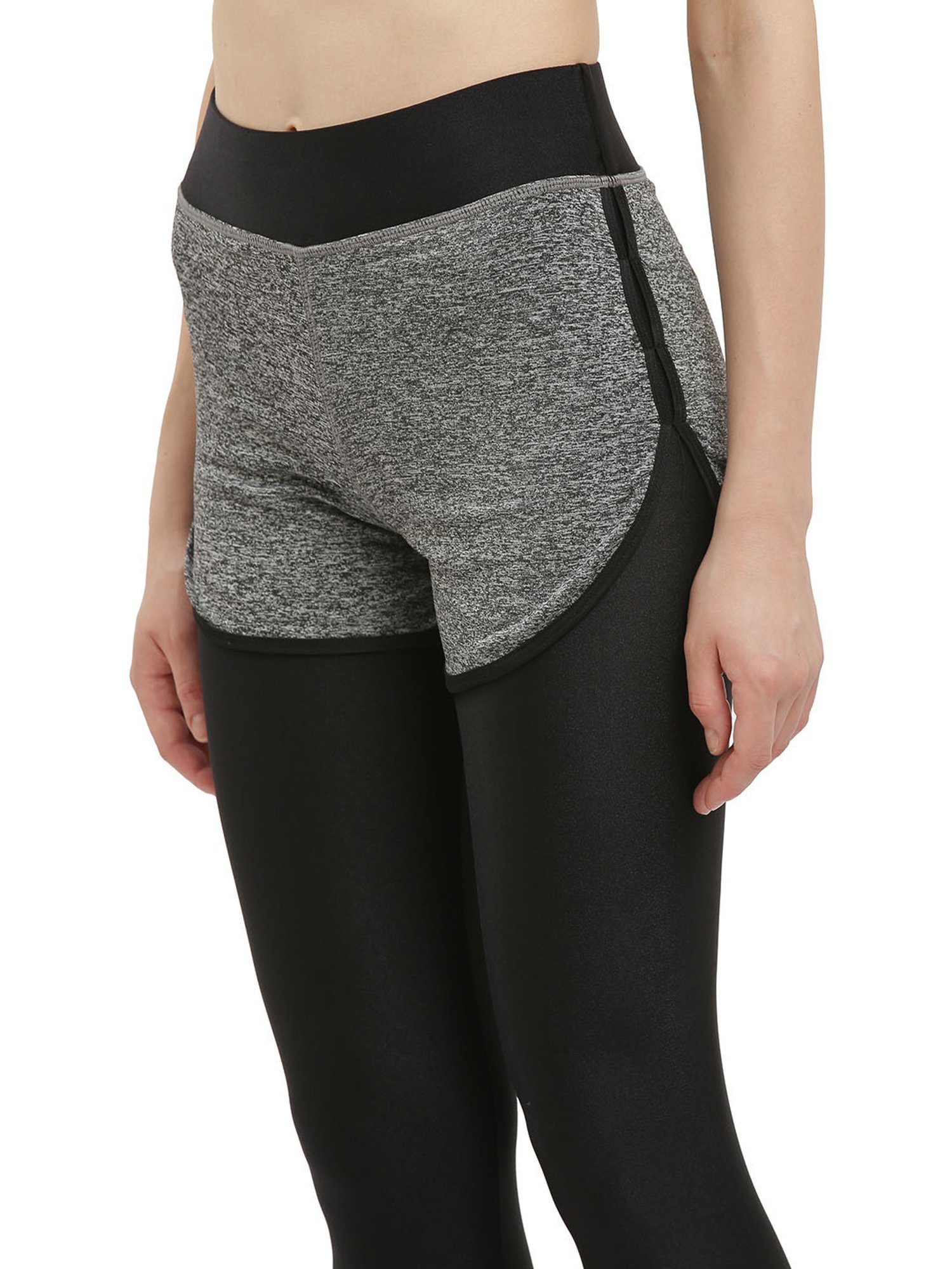 EVERDION Black & Grey Textured Slim Fit Tights