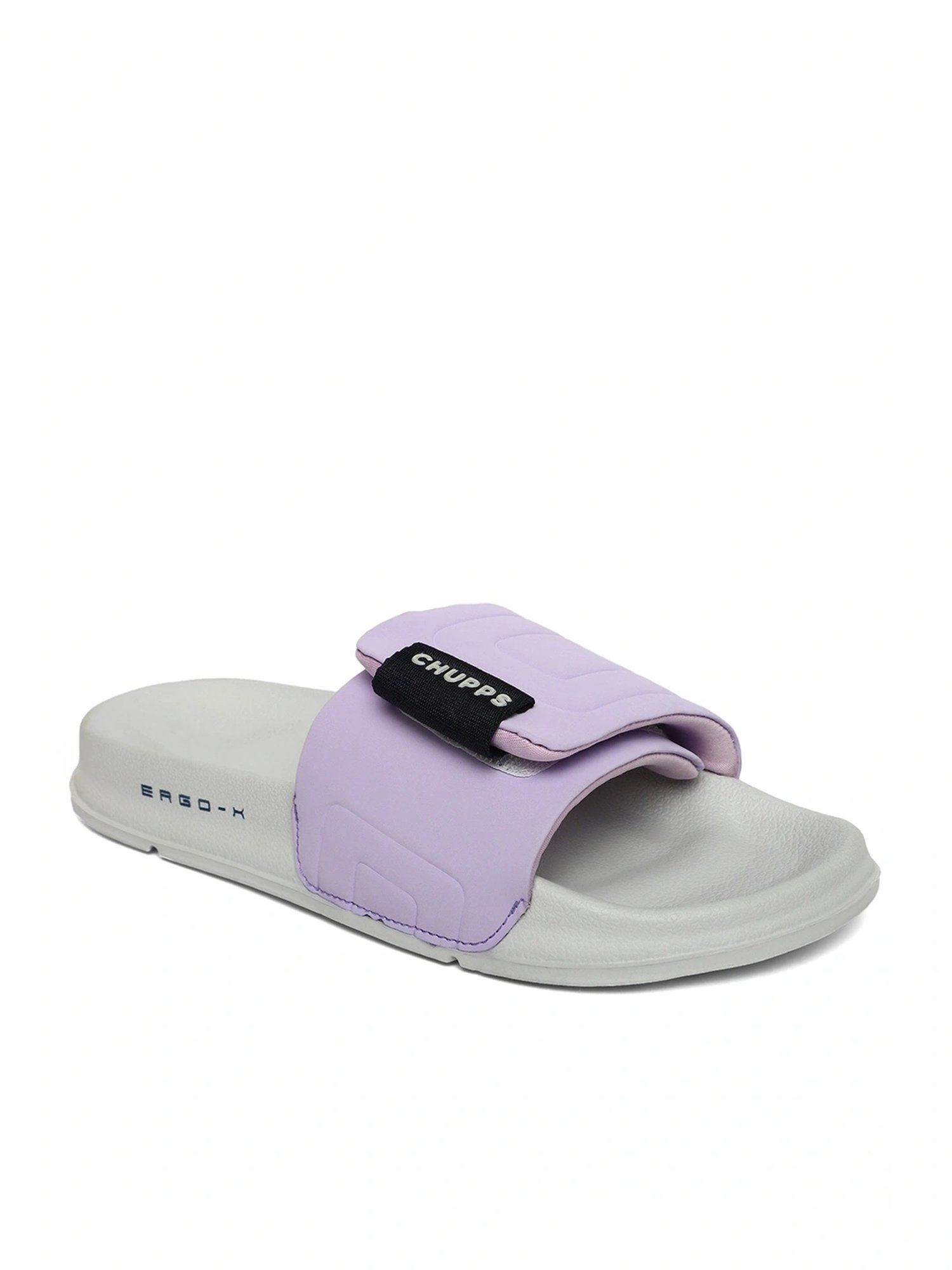 Chupps Women's Quilt Bloom ErgoX Plus Purple Slides
