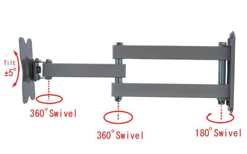 VideoSecu Full Motion Tilt Swivel TV Monitor Wall Mount Swing Arm Bracket for Toshiba 19 20 22 24 26 27 28 inch LED LCD 19LV505 19LV506 19AV500U 19AV501U 19AV51U 24D1633DB 24W1633DB BA2