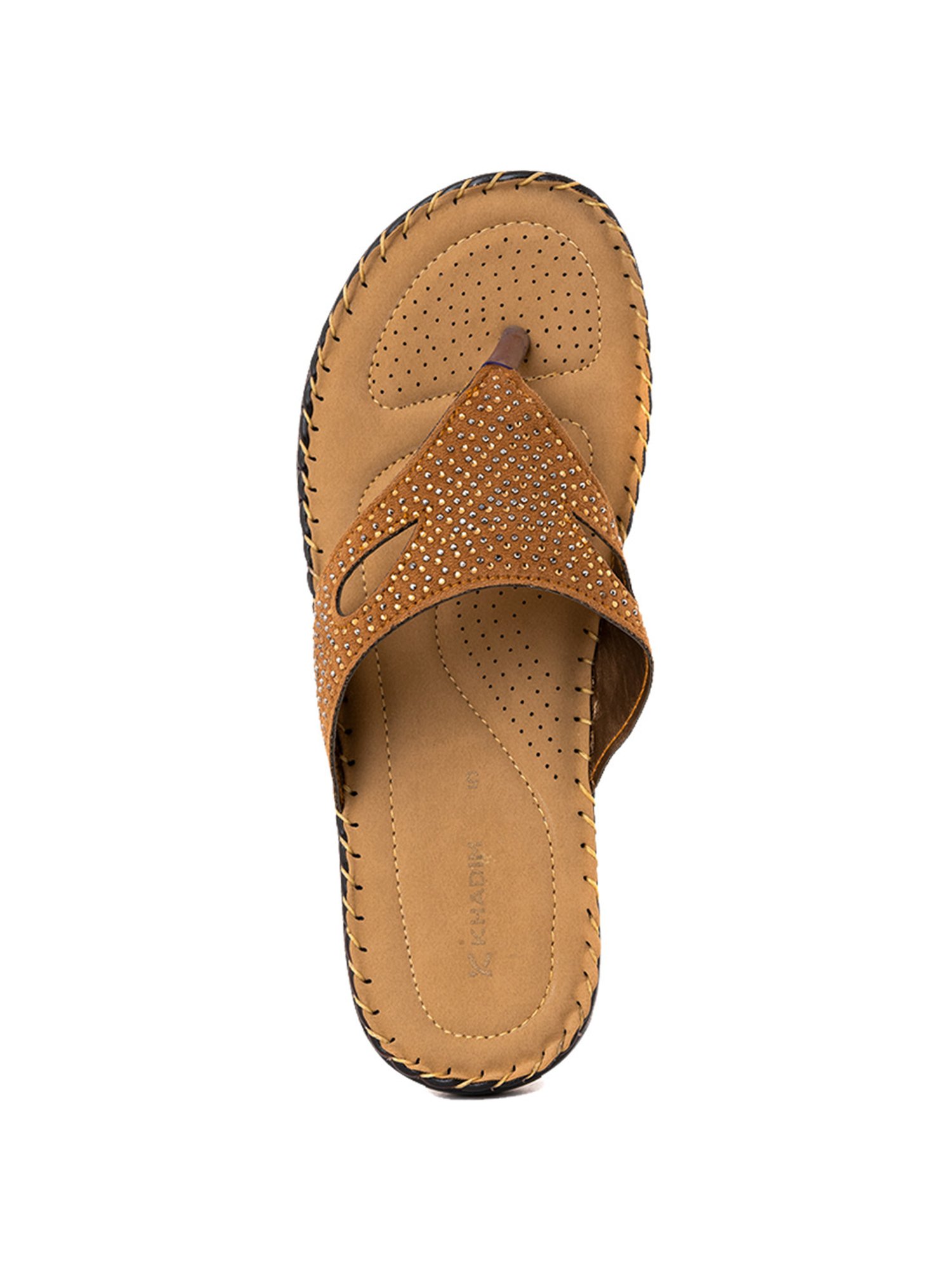 Khadim Women's Brown Thong Wedges