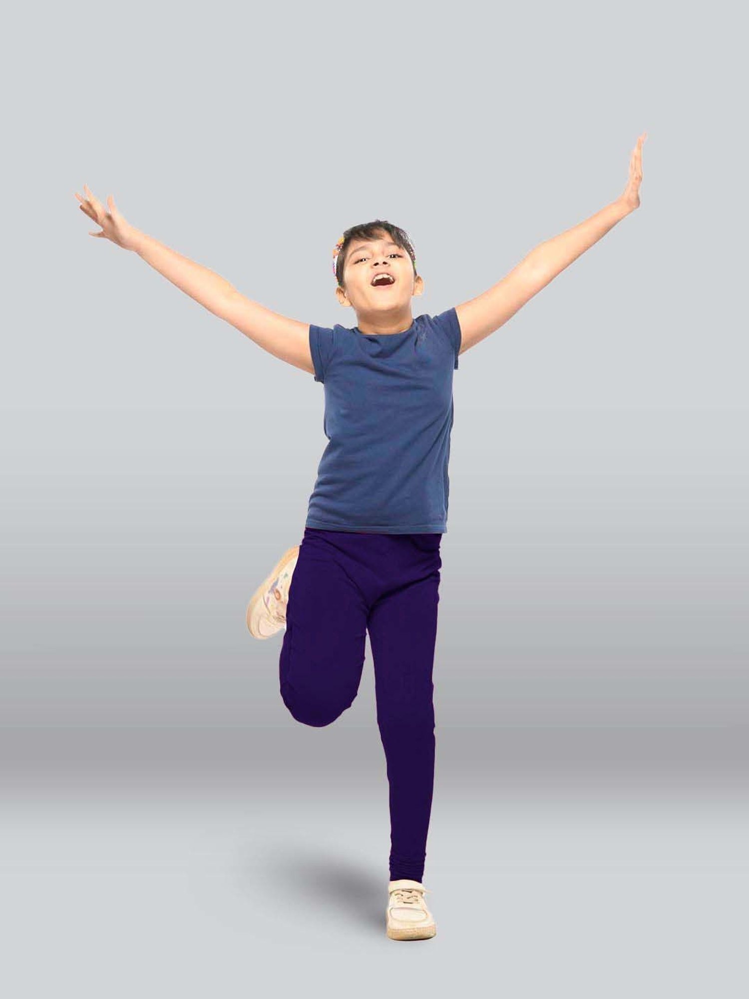 Lyra Kids Blue Skinny Fit Leggings (Pack of 2)