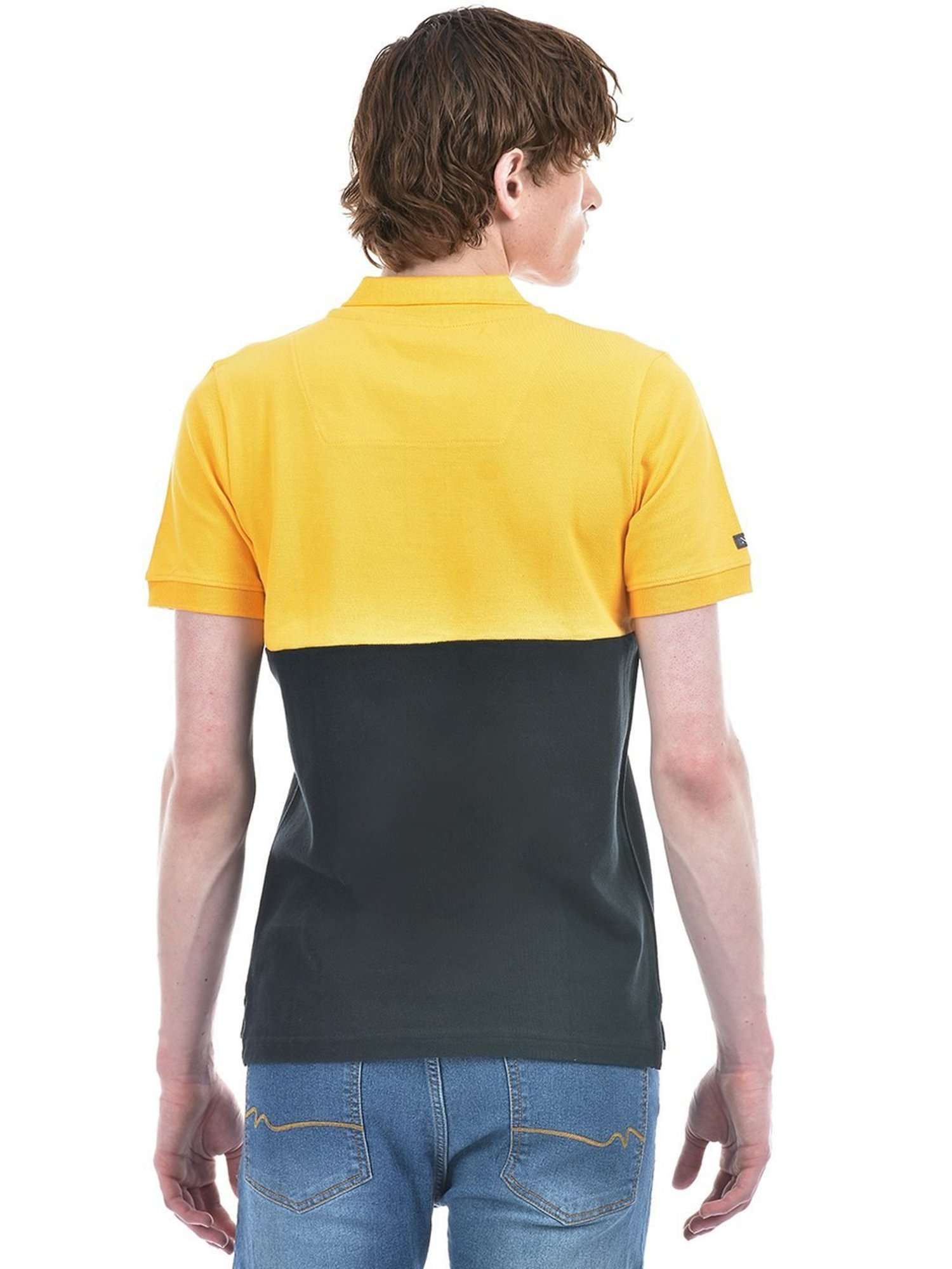 Numero Uno Multicolored Cotton Regular Fit Colour Block Polo T-Shirt