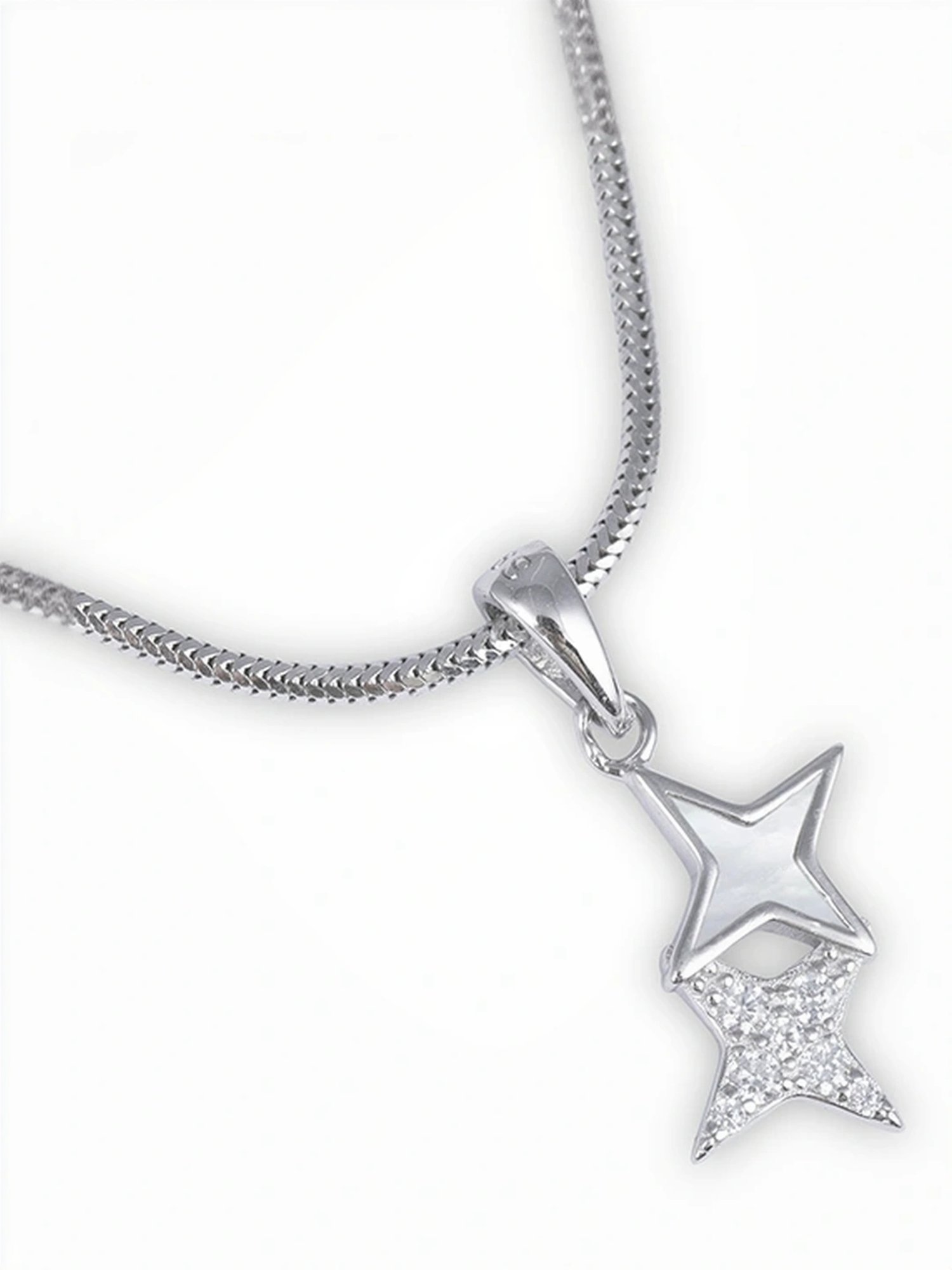 Touch925 Sterling Silver Zircon Silver Pendant set for women