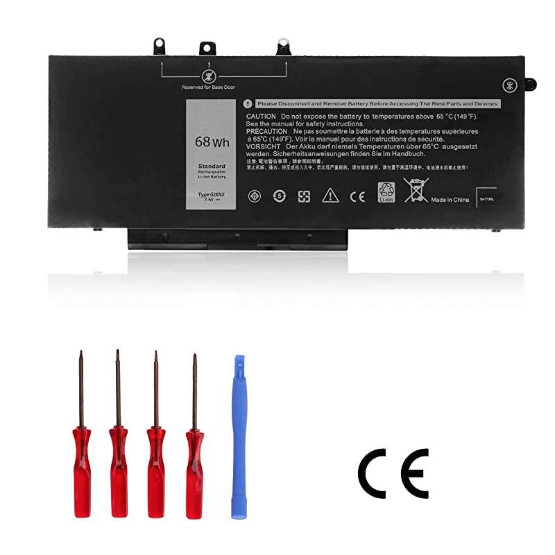 GJKNX Battery 7.6V 68Wh 8500mAH Compatible with Dell Latitude E5480 E5490 E5491 E5580 E5590 E5591 Precision 15 3520 M3530 Series Notebook GD1JP DY9NT 5YHR4 451-BBZG