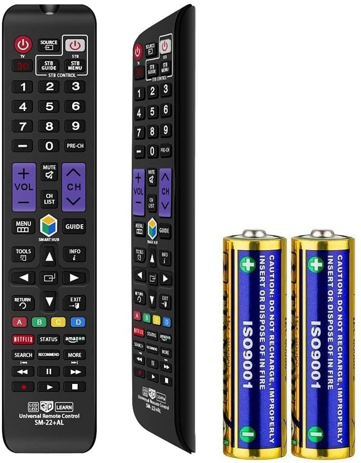Universal Remote Control for All Samsung TV Remote LCD LED QLED SUHD UHD HDTV Curved Plasma 4K 3D Smart TVs, with Shortcuts for Netflix, Smart Hub (SM-22+AL)