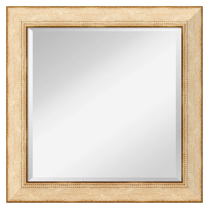 25" x 25" Highland Park Cream Framed Wall Mirror - Amanti Art