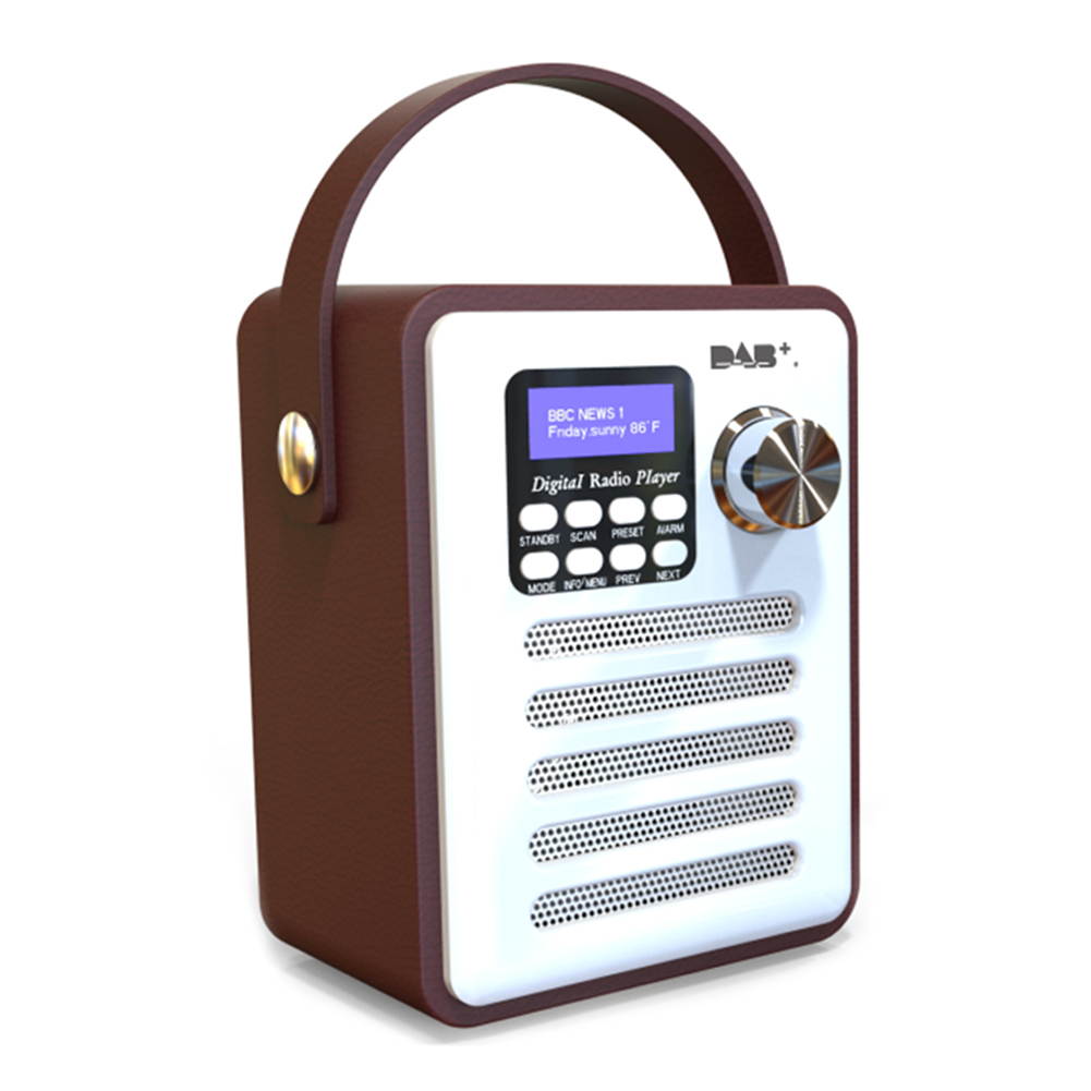 DAB Digital Radio Stereo LCD Display MP3 Bluetooth Hands-free Calling Wood Portable Rechargeable FM Receiver