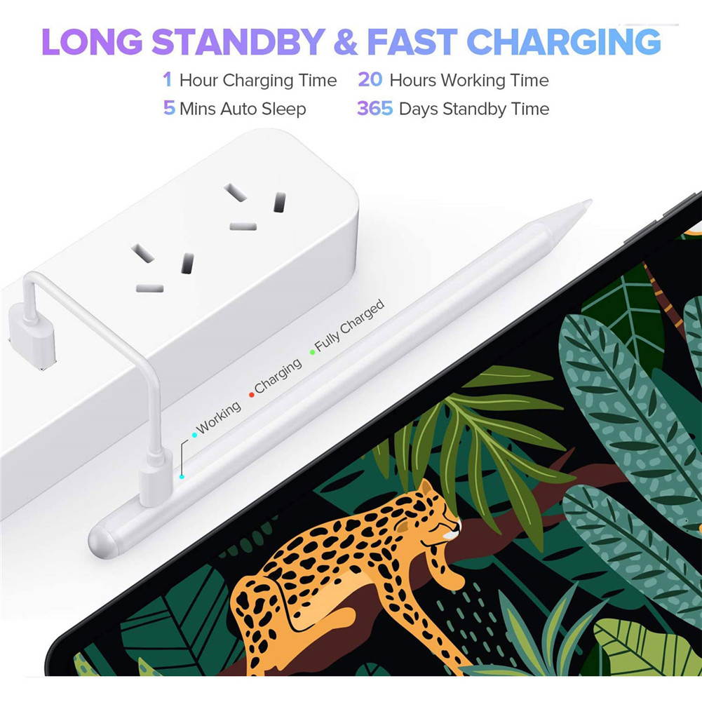 Stylus Pen Compatible with for Apple, Rechargeable Active Capacitive Pencil Stylus Pens for Touch Screens,USB Charging 20h Endurance Time