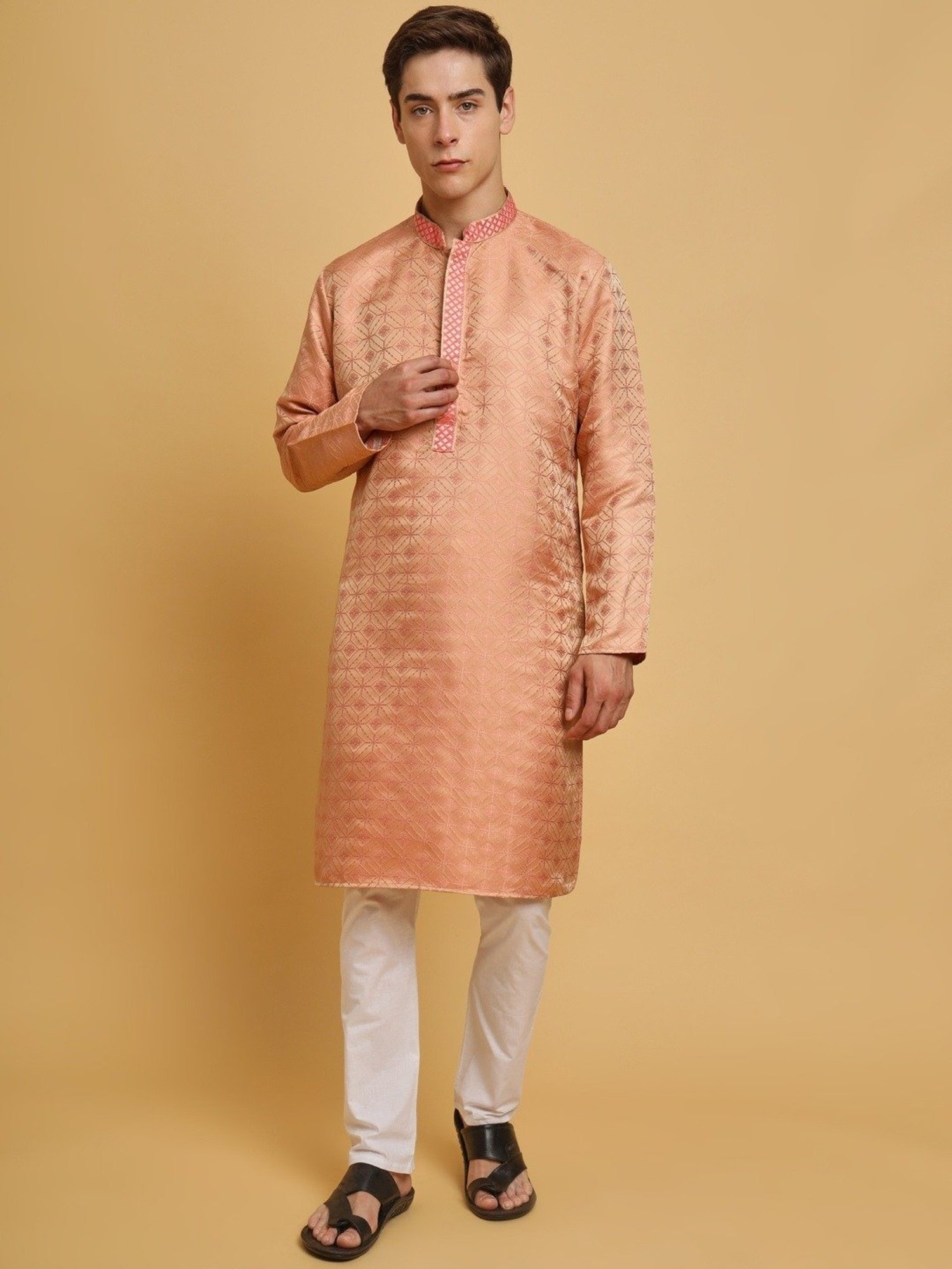 SWAGG INDIA Mid Peach Regular Fit Kurta