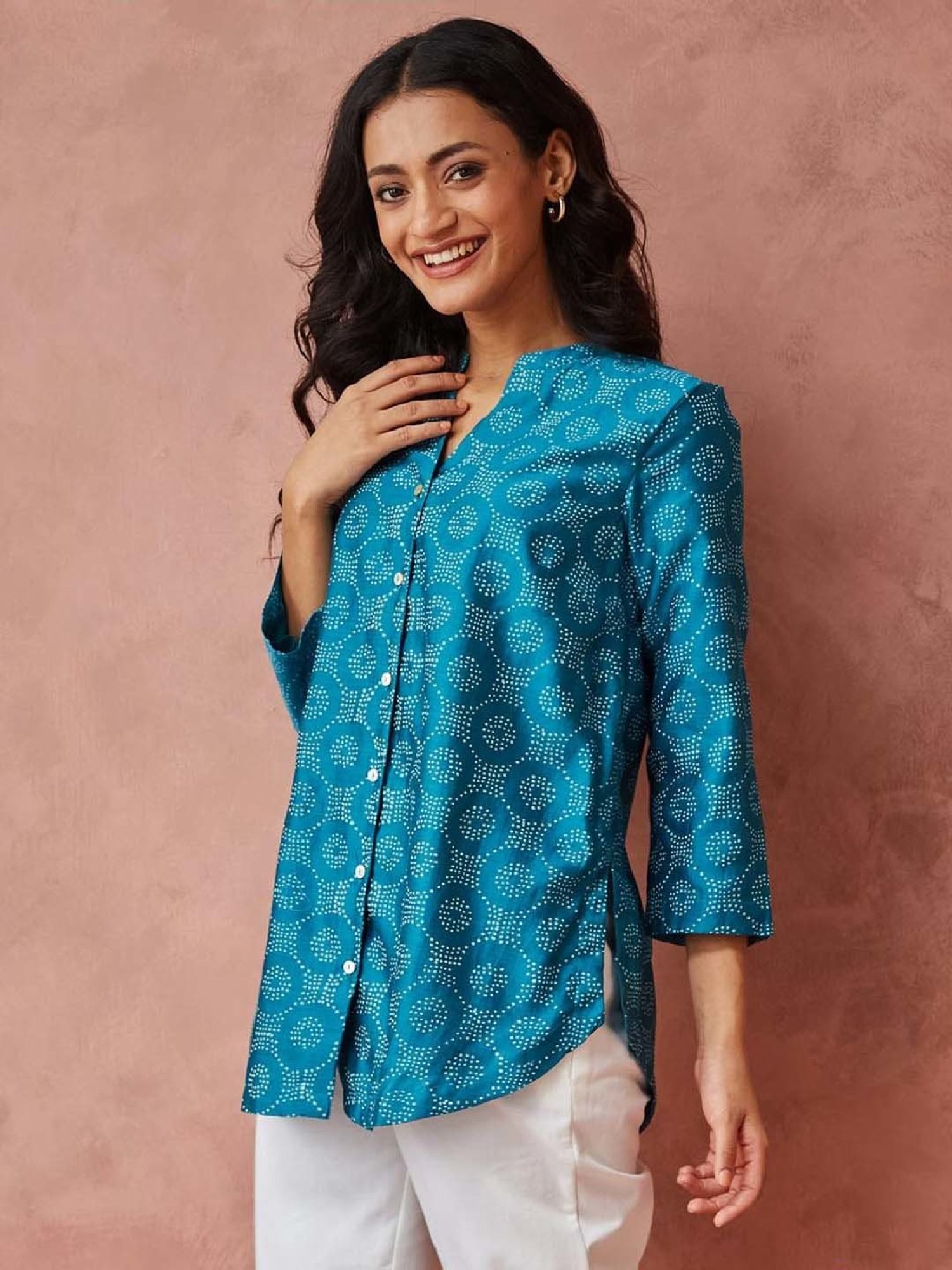 Fabindia Blue Printed Tunic