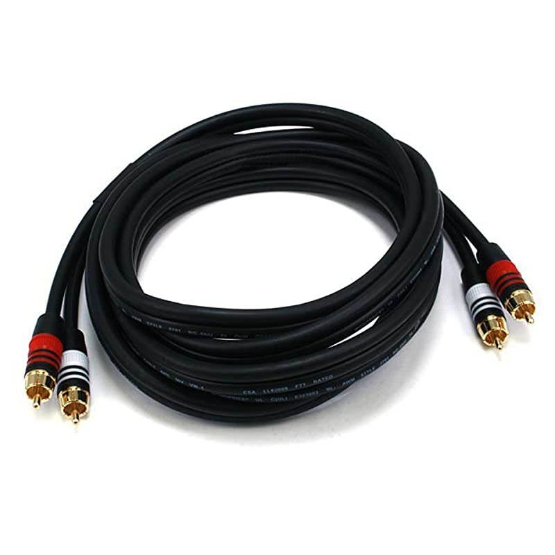 105347 10Feet 22AWG Premium 2 RCA Plug to 2 RCA Plug Audio Cable Black