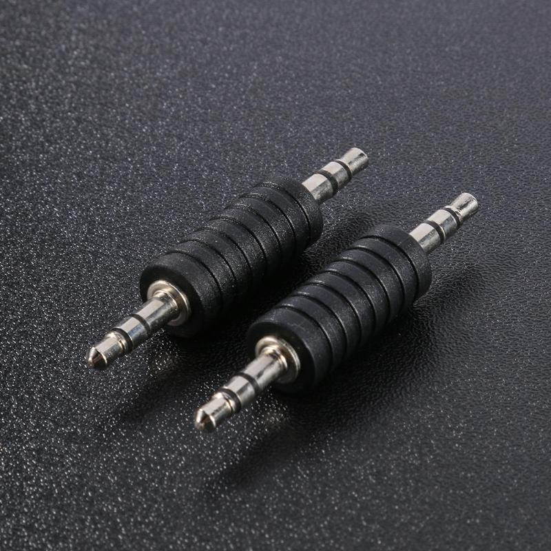2Pcs/Lot 3.5mm Stereo Male to Male Jack Audio Plug TRS Connector Coupler Adapter Joiner Converter