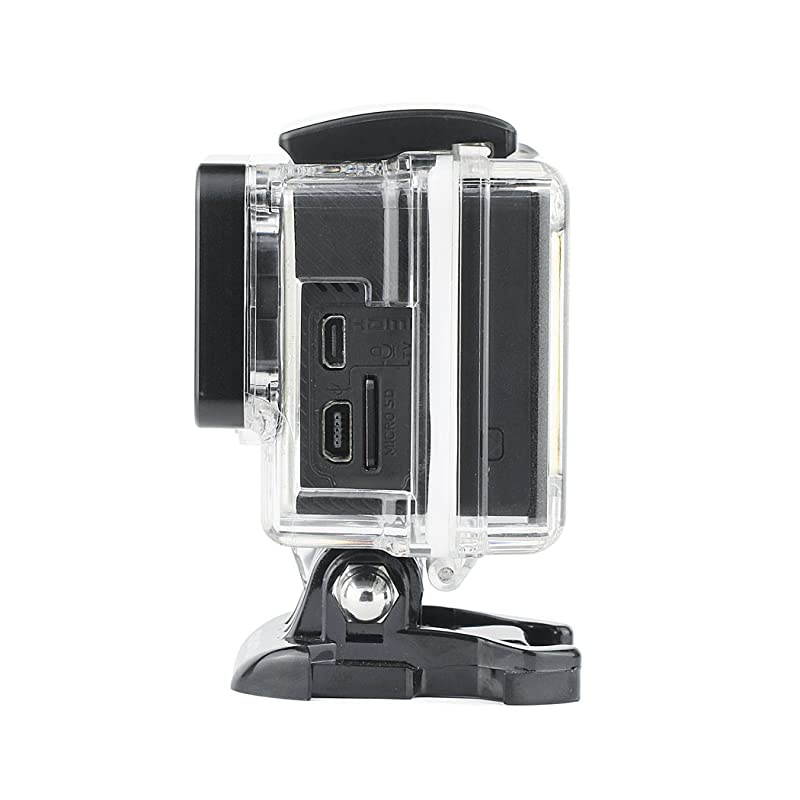 Open Protective Skeleton Housing Case with LCD Touch Backdoor and BacPac Backdoor for Extended LCD Screen or Expansion Battery - Compatible with GoPro Hero 4, 3, and 3+ - Transparent Clear