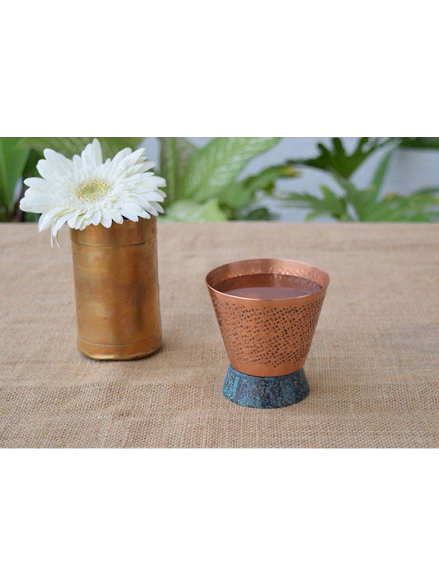 COPPRE Teal Appeal Copper Tea Light Holder (Medium) - Set of 1