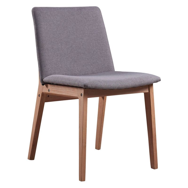 Wilson Chair with Wood Leg Gray Fabric/Natural Wood Finish - Versanora