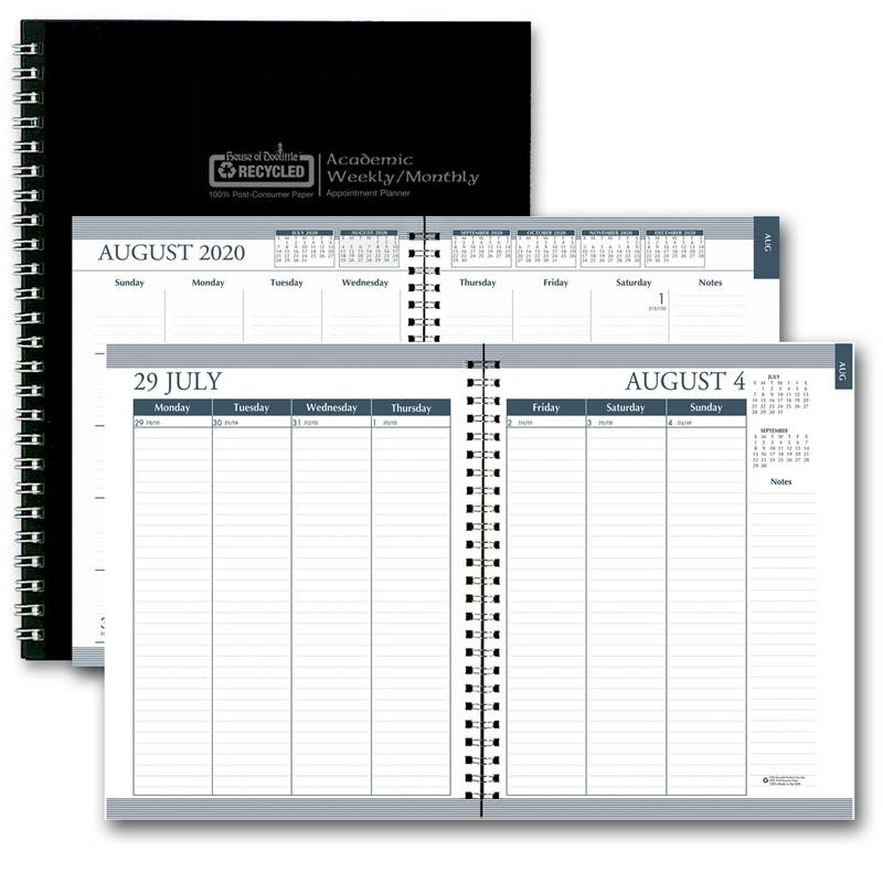 HOUSE OF DOOLITTLE 2020-2021 7 x 9 Academic Planner, Black 295532-21