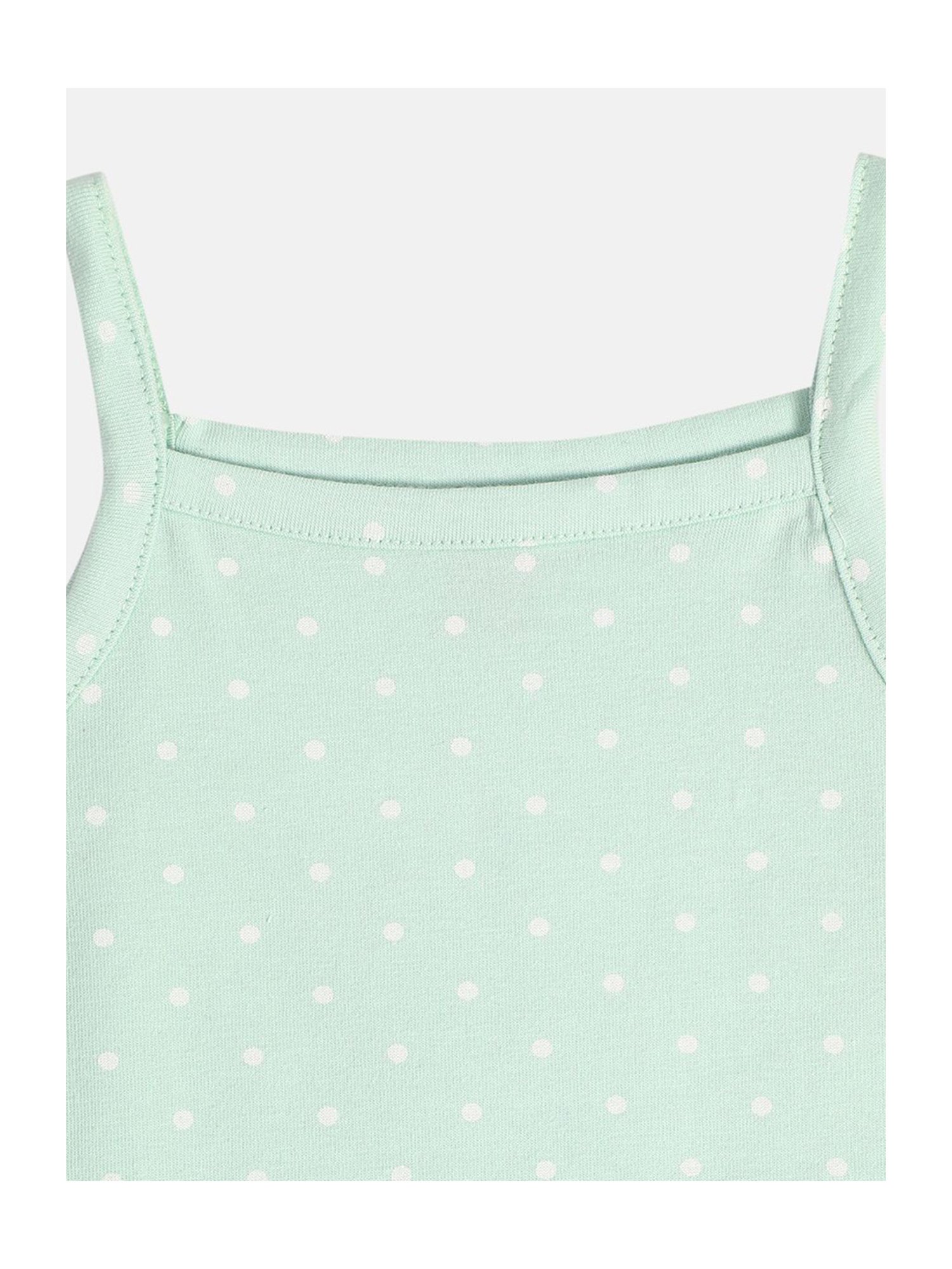 MINIKLUB Girls Yellow & Green Solid Camisole (Pack Of 2)