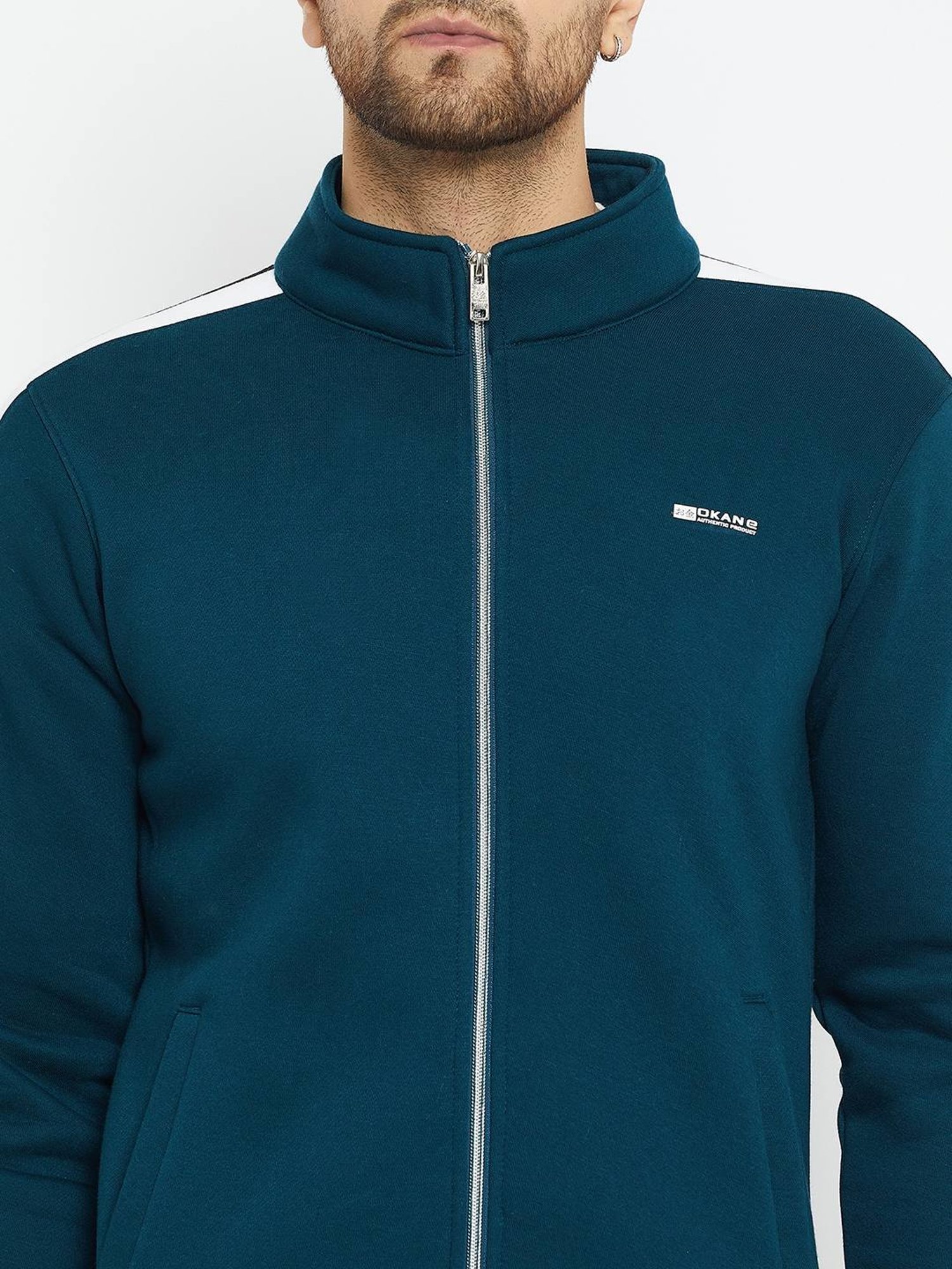 Okane Teal Regular Fit Colour Block Tracksuit