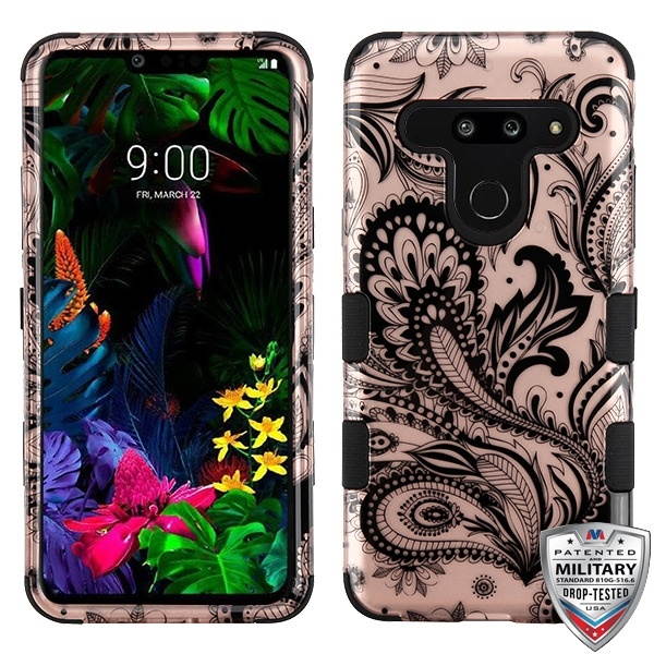 MYBAT Phoenix Flower (2D Rose Gold)/Black TUFF Hybrid Phone Protector Cover [Military-Grade Certified](with Package)
