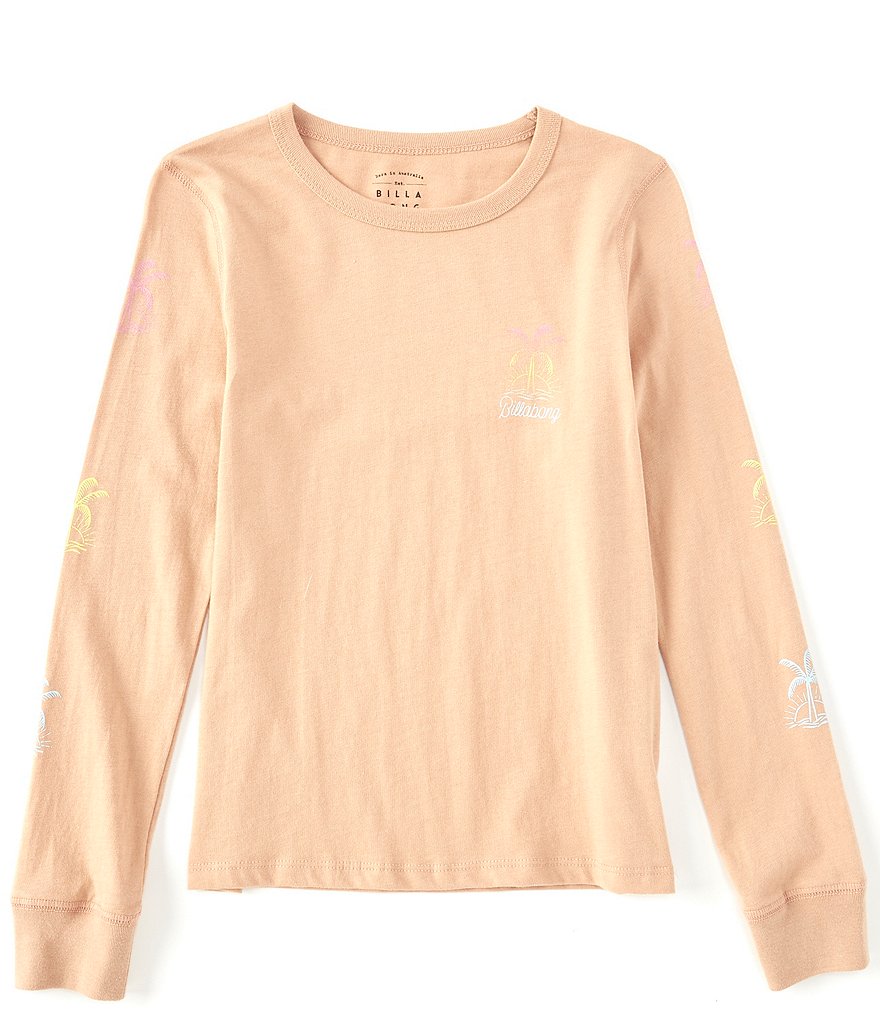 Billabong Little/Big Girls 5-14 Long-Sleeve Sunny Palm Tee