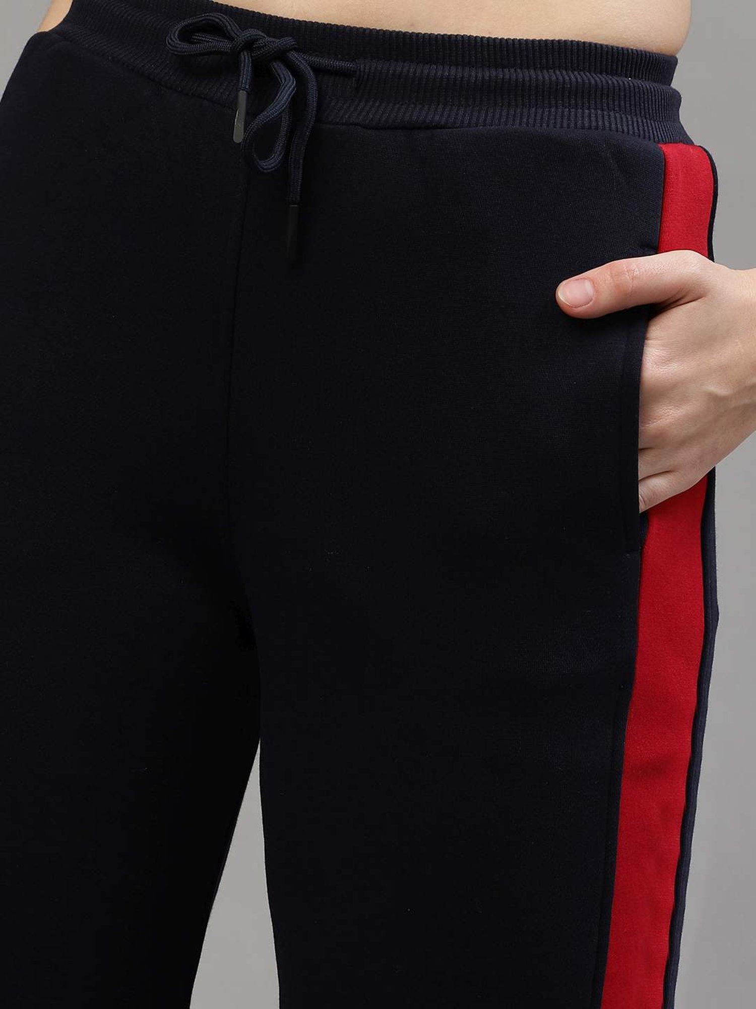 Iconic Women Colourblocked Regular Fit Cotton Trousers