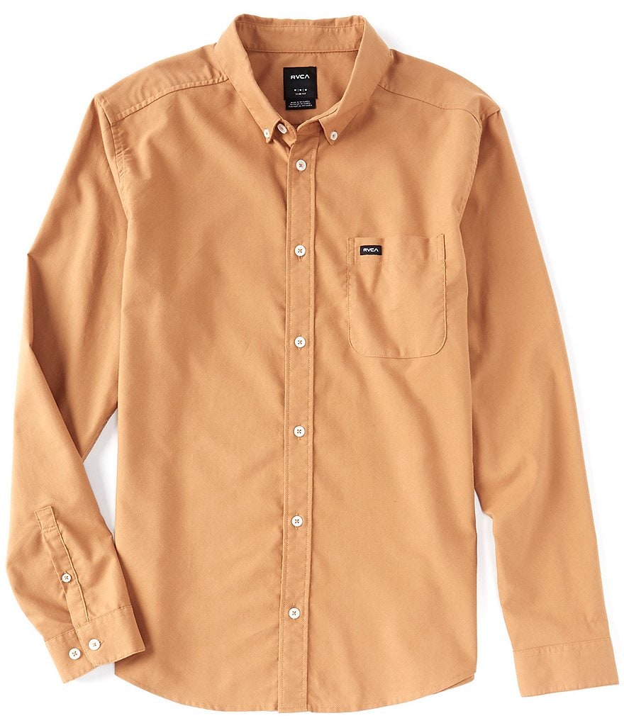 RVCA That'll Do Stretch Long-Sleeve Oxford Shirt