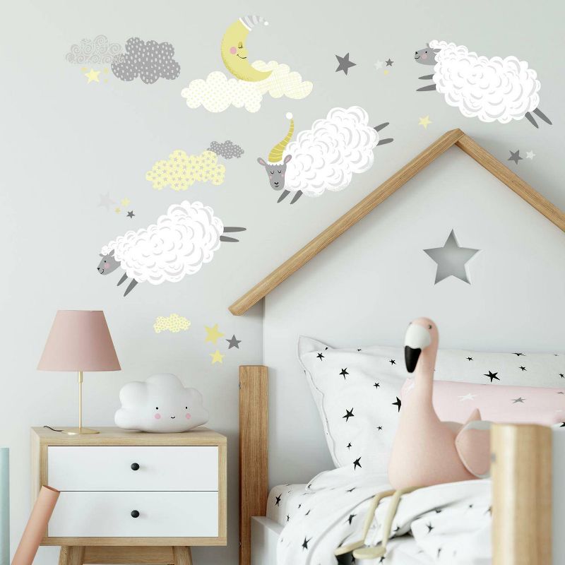 RoomMates Counting Sheep Peel and Stick Wall Decal