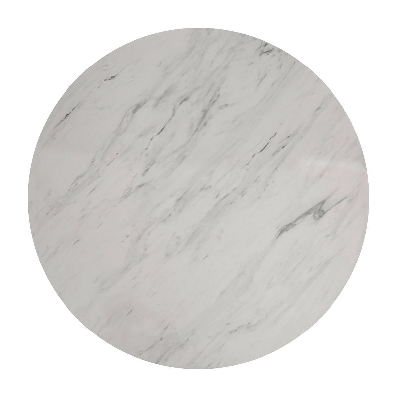 5pc Clay Contemporary Dining Table Round Dining Set White/Chrome - miBasics