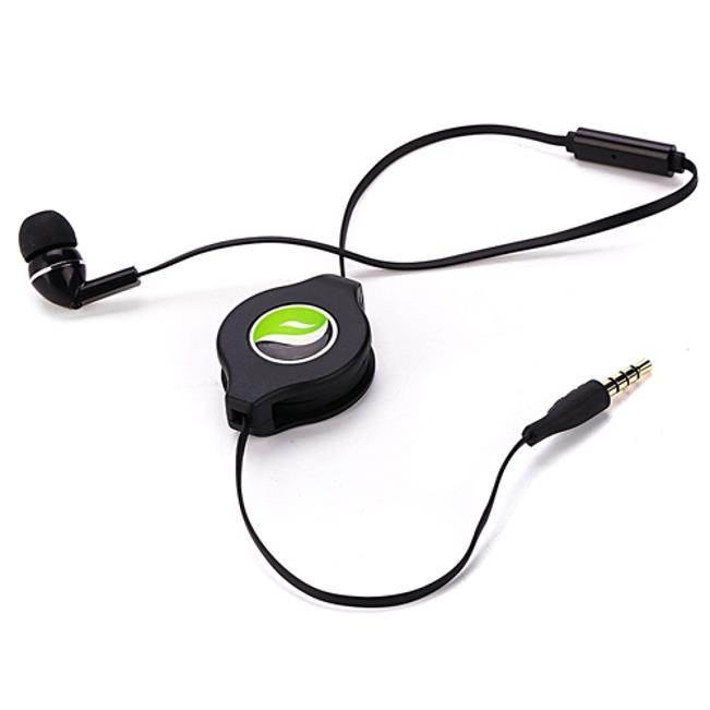 Premium Retractable Headset MONO Hands-free Earphone Mic for Motorola Droid Turbo 2 - Samsung Galaxy J3 J5 J7, Note 3 4 5 Edge Note8, S5 S6 Edge Edge+ S7 Edge S8 S8+, S9 S9+ R4W
