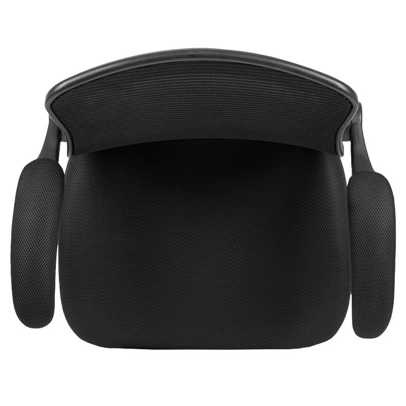 Emma and Oliver Mid-Back Black Mesh Ergonomic Draft Chair - Adjustable Ring & Flip-Up Arms