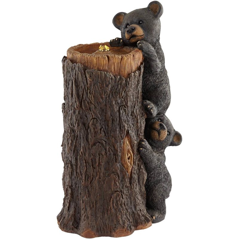 John Timberland Bears on Log 28 1/2" High Rustic LED Bubbler Fountain