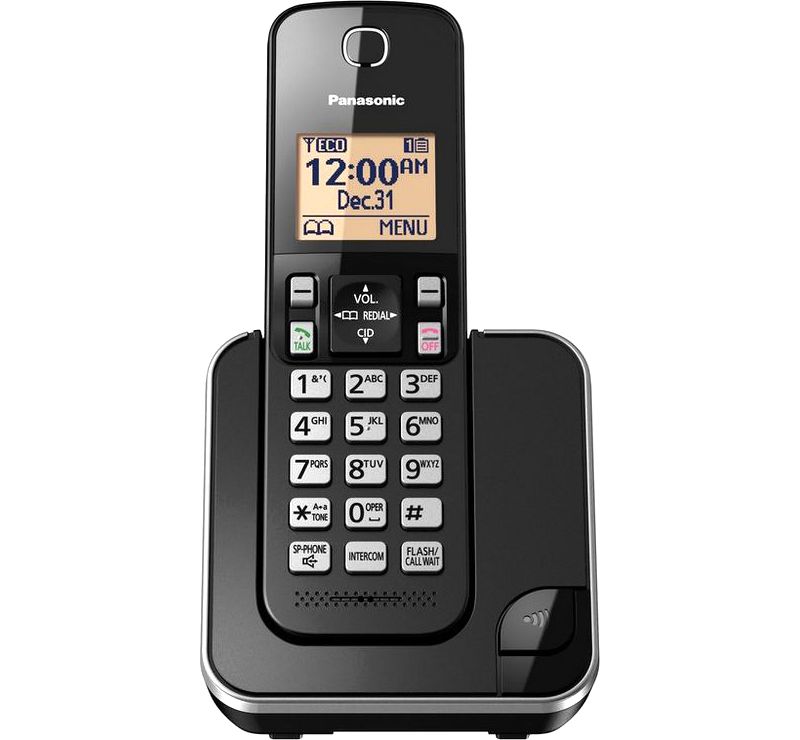 Panasonic KX-TGD513B DECT 6.0 1.93 GHz Cordless Phone - Black - 1 x Phone Line - 3 x Handset