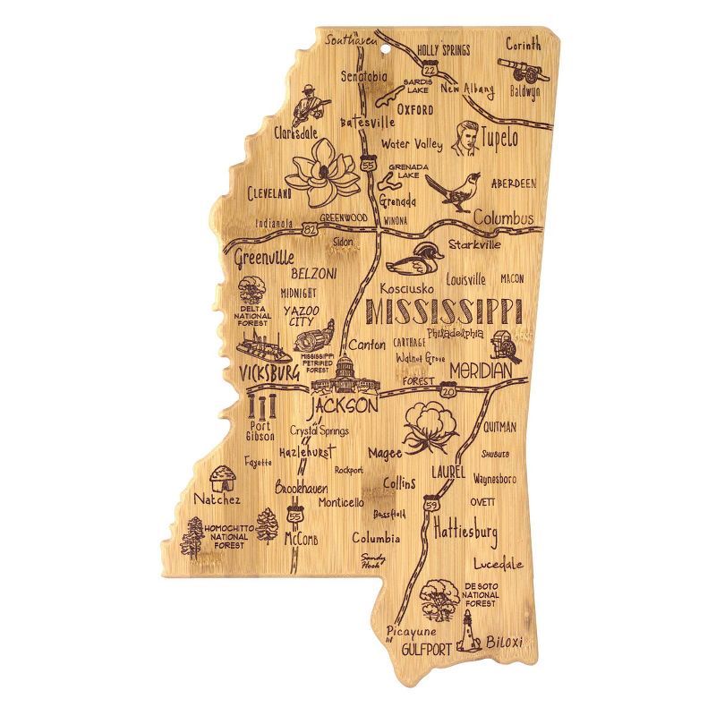 Totally Bamboo Destination Mississippi Serving and Cutting Board
