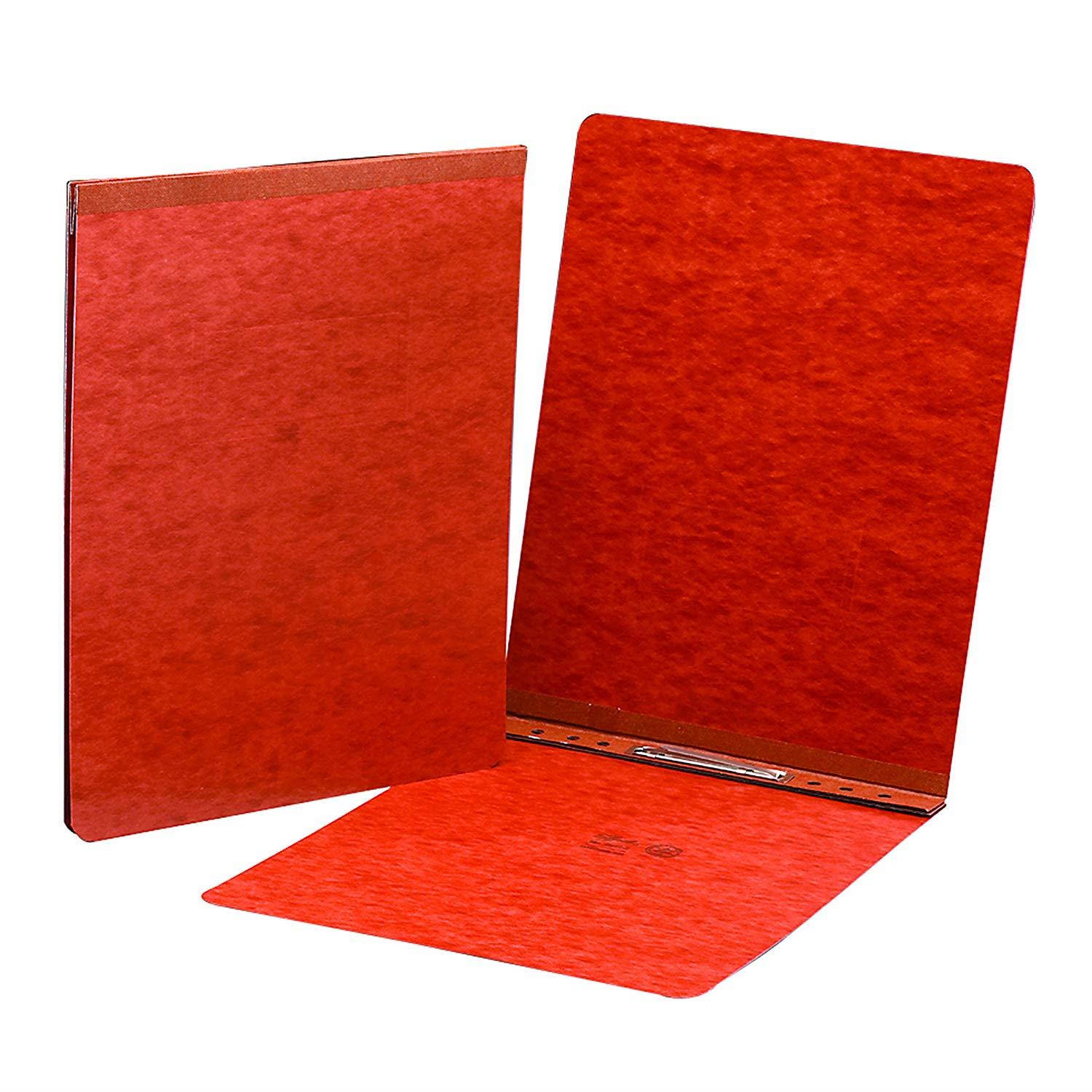 Smead PressGuard Report Cover, Metal Prong Top Fastener with Compressor, 2" Capacity, Letter Size, Red, 25 per Box (81724)