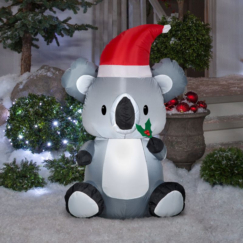 Gemmy Christmas Airblown Inflatable Koala, 3.5 ft Tall, grey