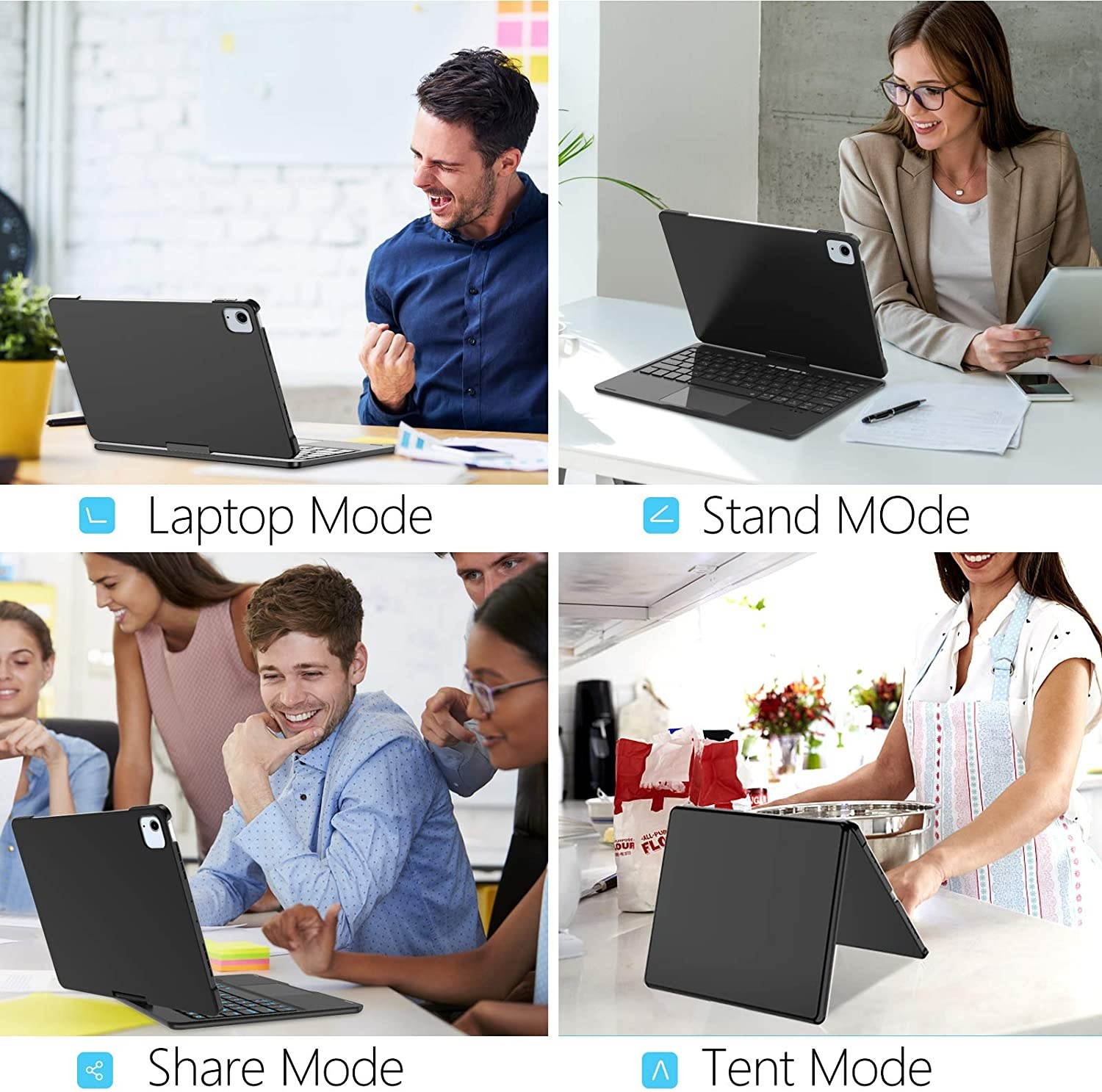 iPad Air 4th Generation Case with Keyboard (10.9 inch 2020) iPad Pro 11 Case 2020 with Keyboard- 7 Color Backlight- 360&deg Rotatable- Touchpad Keyboard Case for iPad Air 4th Gen/iPad Pro 11(Black)