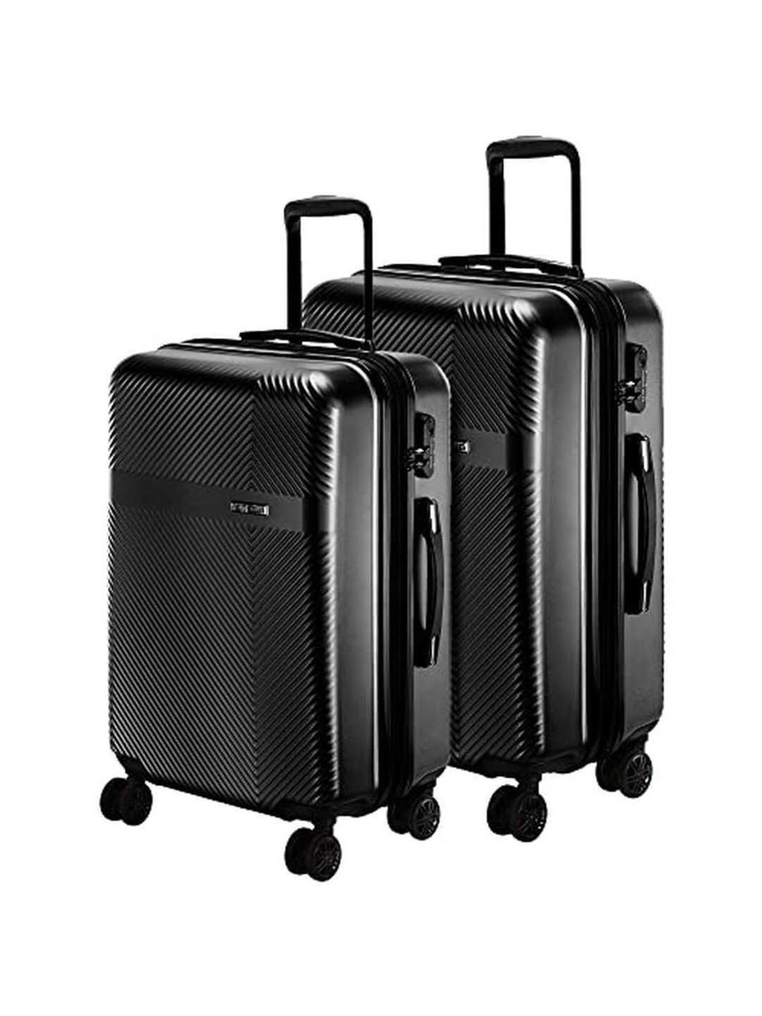 Nasher Miles Fifth Avenue Expander Hard-Side Polycarbonate Set of 2 Black Trolley Bag(65&75cm)