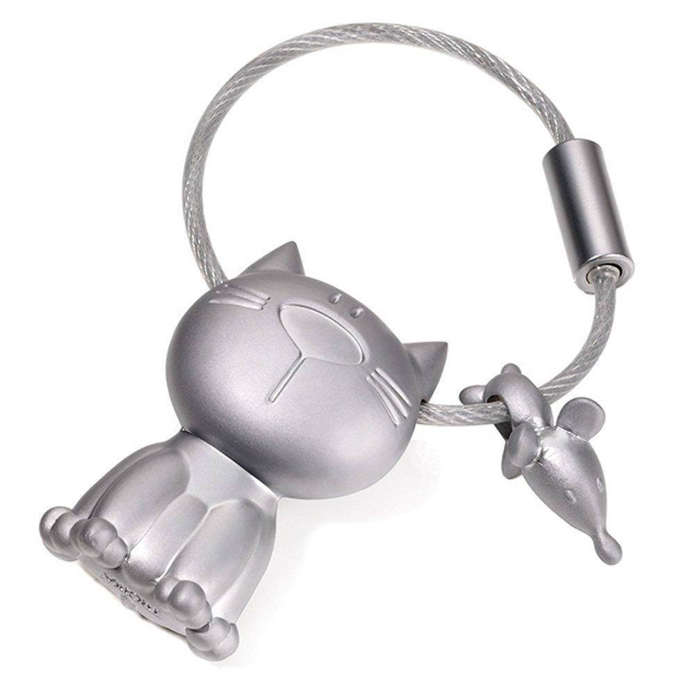 TROIKA KATZ + MAUS &ndash; KR14-20/MA &ndash; Keyring &ndash; cast metal&ndash; matt &ndash; chrome plated &ndash; silver &ndash; TROIKA-original